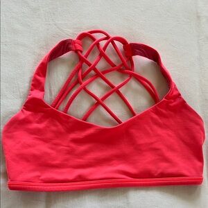 Lululemon Strappy fluorescent orange bralette sports bra size 8